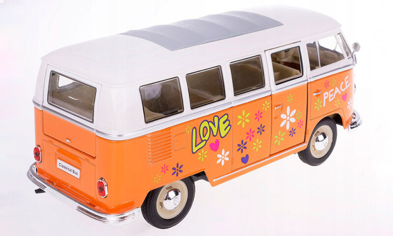 Welly Volkswagen T1 Bus (1963) Love & Peace 1:24 Oranžový